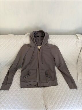 J. Crew Men's Taupe Zip Hoodie Sweater